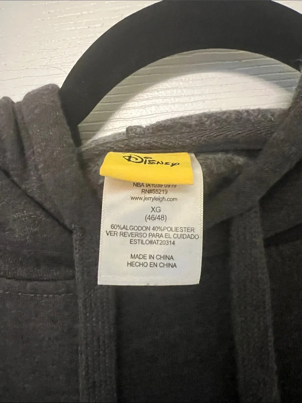 Charcoal Gray Peeking Mouse Graphic Hooded Sweatshirt size XL